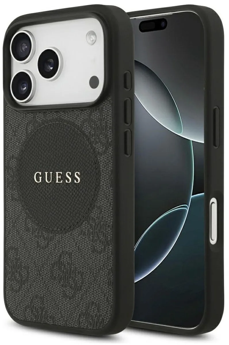 Case 4G Circle Classic Logo Magsafe Voor Iphone 17 Pro Max Luxury van Guess in Zwart – productfoto