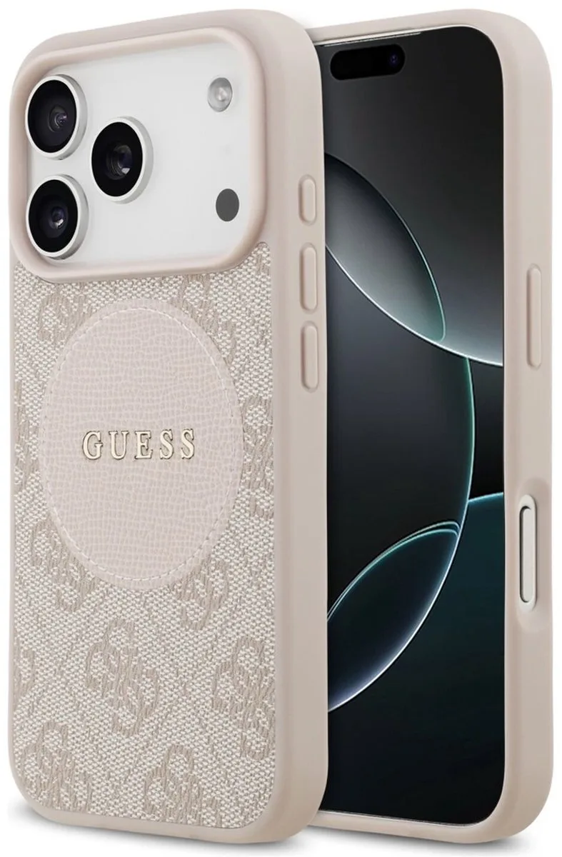 Case 4G Circle Classic Logo Voor Iphone 17 Pro Magsafe Cover de Guess en Noir – photo produit