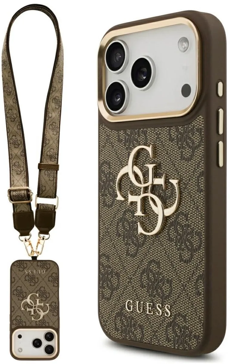 Case 4G Groot 4G Classic Logo Grote Band Metalen Knoppen Voor Iphone 17 Pro von Guess in Schwarz – Produktfoto