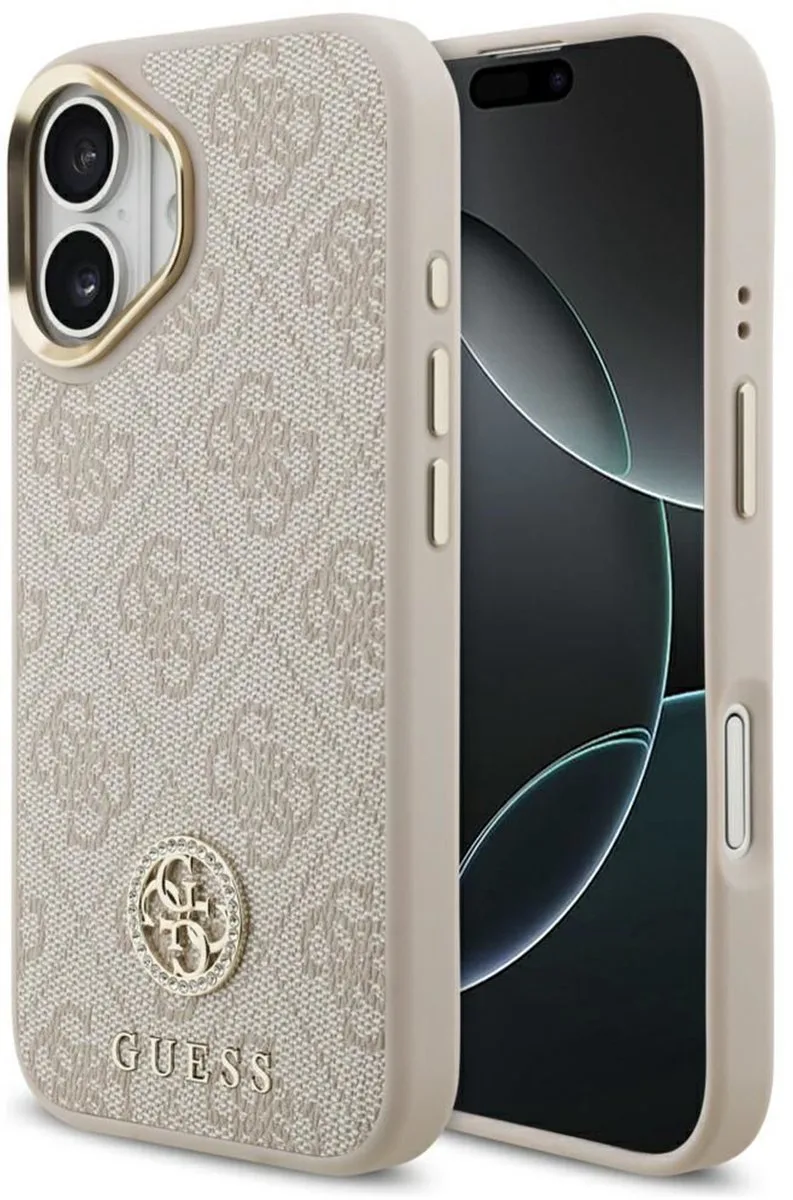 Case 4G Strass Logo Voor Iphone 17 Magsafe Met Bescherming de Guess en Noir – photo produit