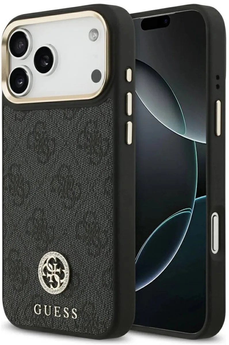 Case Cover Voor Iphone 17 Pro Max 4G Strass Logo Magsafe by Guess in Black – product photo