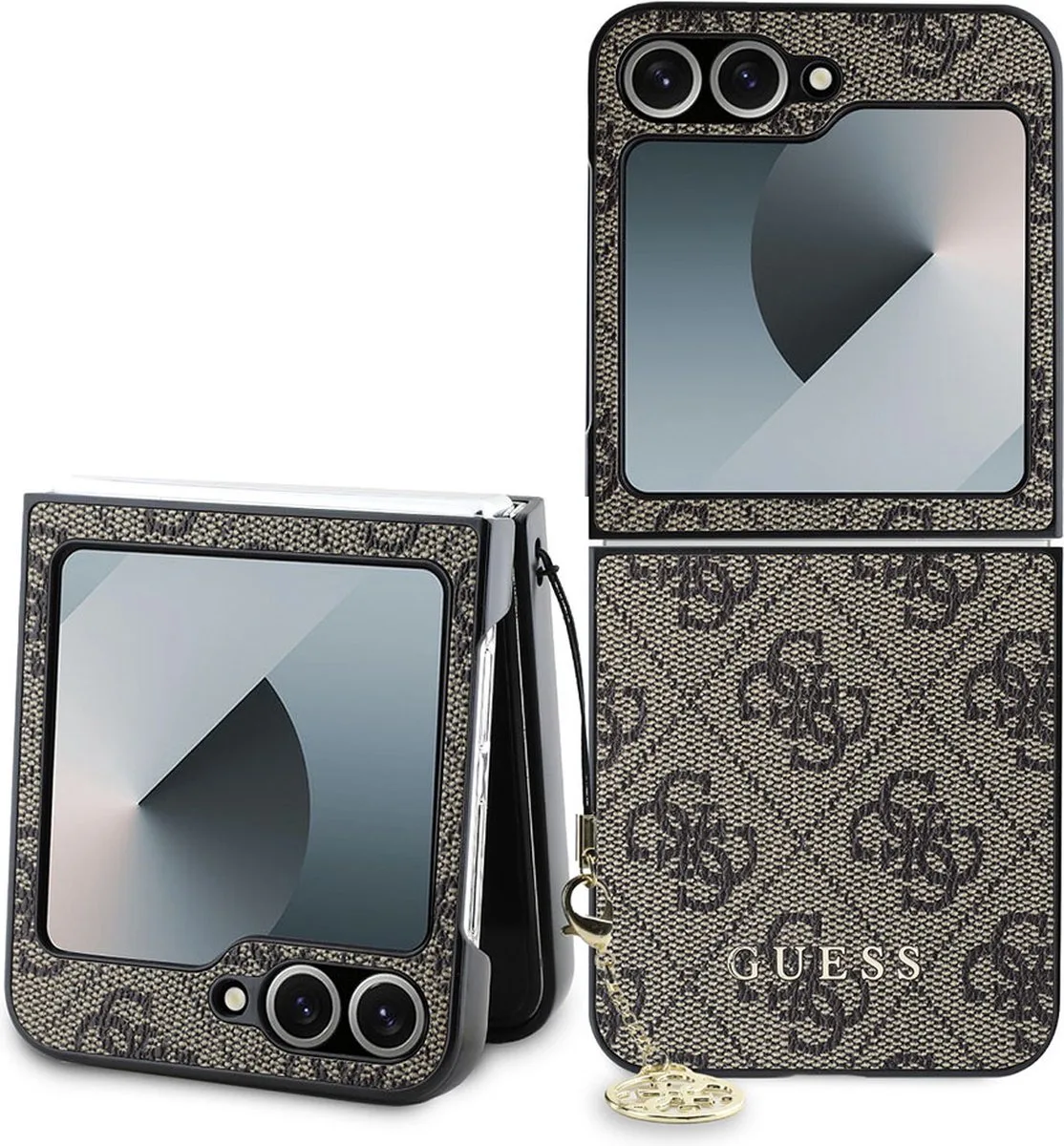 Charm geschikt voor Samsung Galaxy Z Flip 6 / Z Flip7 FE-editie hoesje van Guess in Bruin – productfoto