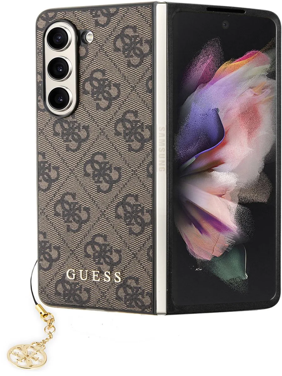 Charm geschikt voor Samsung Galaxy Z Fold 5 hoesje van Guess in Bruin – productfoto