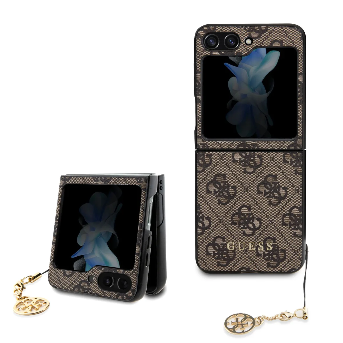 Charm Samsung Galaxy Z Flip 5 hoesje - Bruin von Guess – Produktfoto