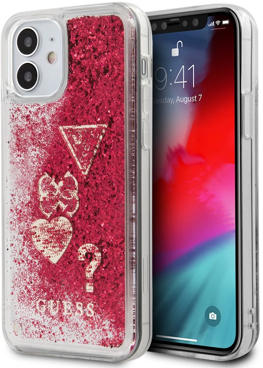 Charms Liquid Glitter Case - iPhone 12 Mini (5.4") von Guess in Rosa – Produktfoto