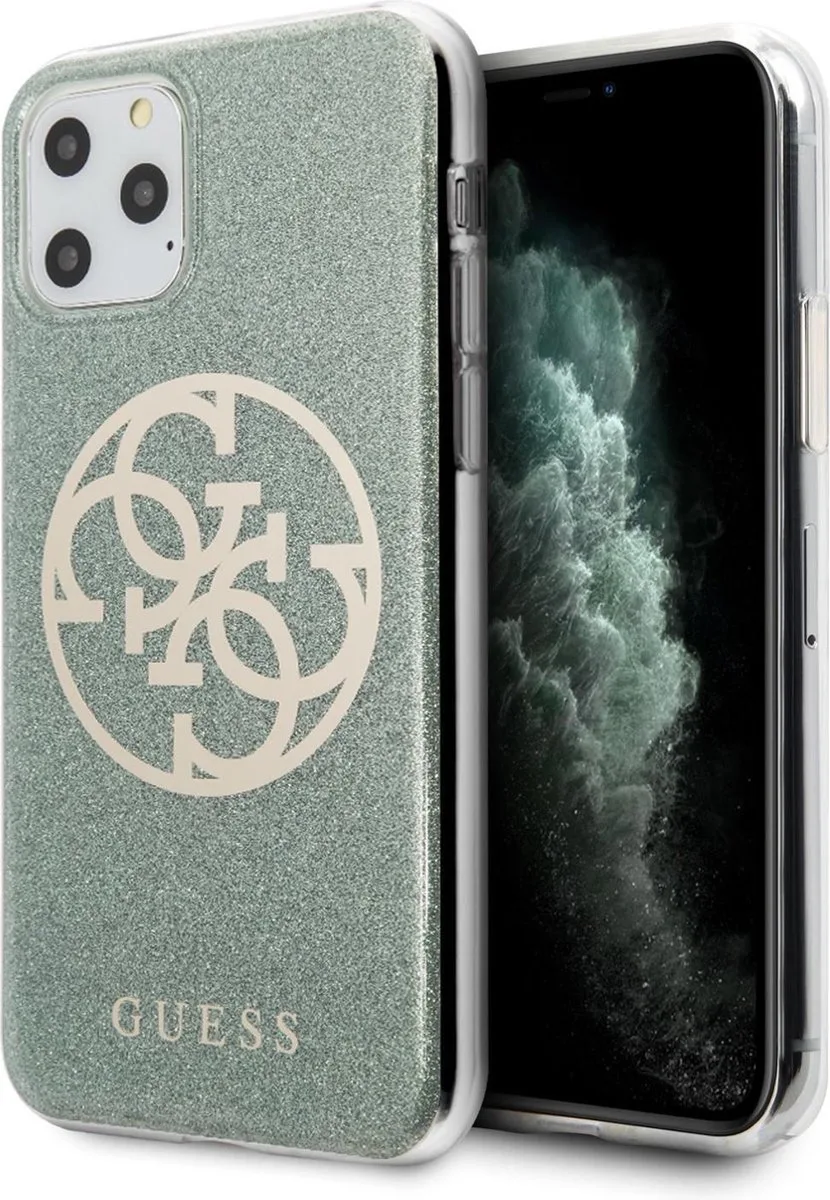 Circle Back Cover - Geschikt voor Apple iPhone 11 Pro Max - Kaki Groen von Guess in Glitter – Produktfoto