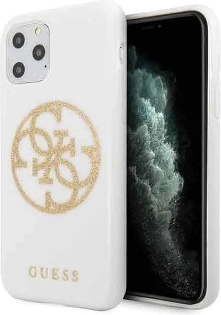Circle Glitter TPU Back Cover - Geschikt voor Apple iPhone 11 Pro (5.8'') von Guess in Weiß – Produktfoto