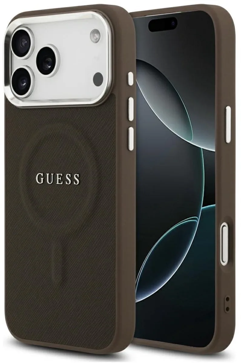 Classic Logo Magsafe Case Voor Iphone 17 Pro Bescherming Met Magnetische von Guess in Schwarz – Produktfoto