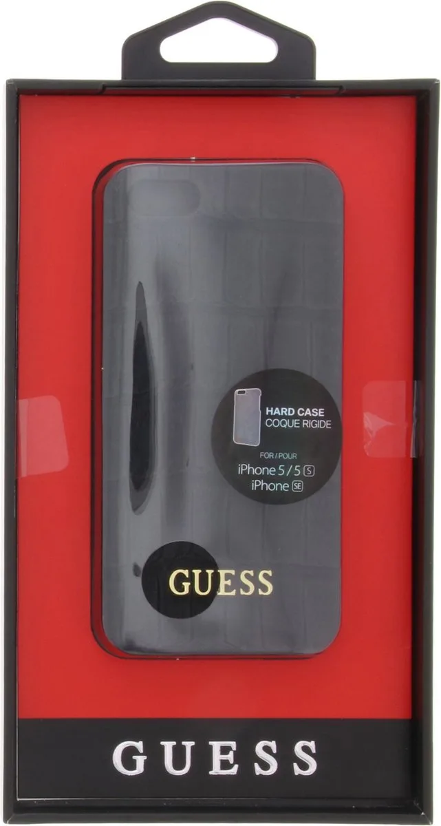 Croco Back Cover - Geschikt voor Apple iPhone 5/5S von Guess in Schwarz – Produktfoto