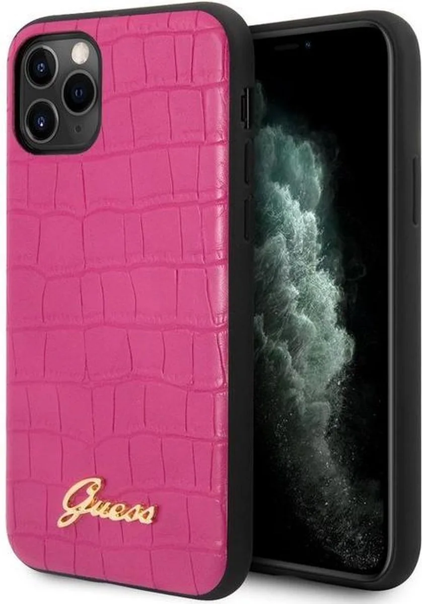 Crocodile Back Case - Geschikt voor Apple iPhone 11 Pro Max (6.5") fra Guess i Lyserød – produktbillede