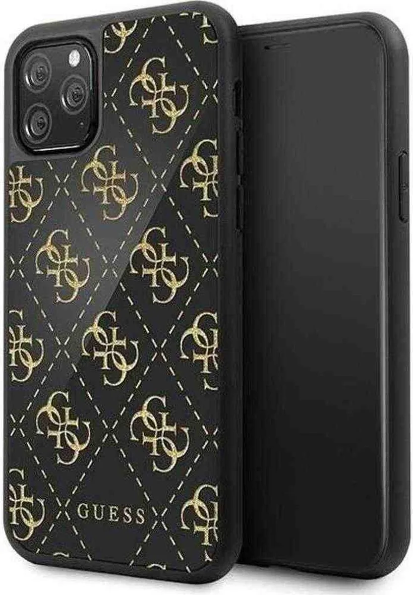 Double Layer Glitter Back Case - Geschikt voor Apple iPhone 11 Pro (5.8") von Guess in Schwarz – Produktfoto