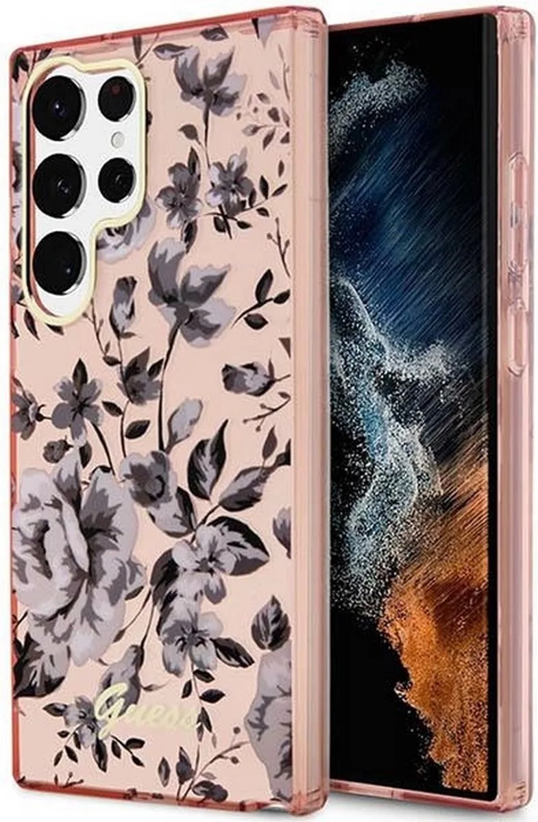 Flower Back Case - Geschikt voor Samsung Galaxy S23 Ultra (S918) de Guess en Rose – photo produit