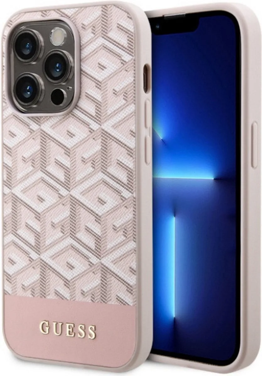 G-Cube Back Case (MagSafe Compatible) - Geschikt voor Apple iPhone 14 Pro (6.1") van Guess in Roze – productfoto