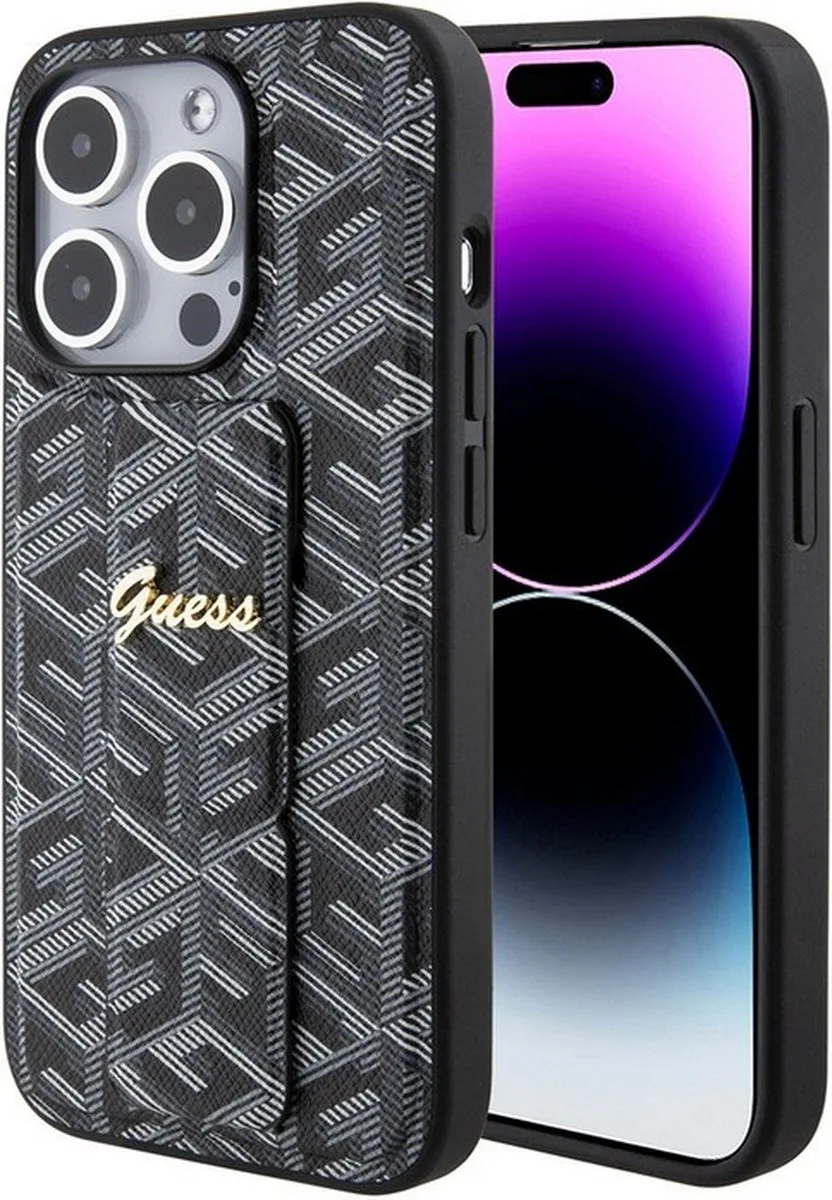 G-Cube Grip Back Case - Geschikt voor Apple iPhone 15 Pro (6.1") von Guess in Schwarz – Produktfoto