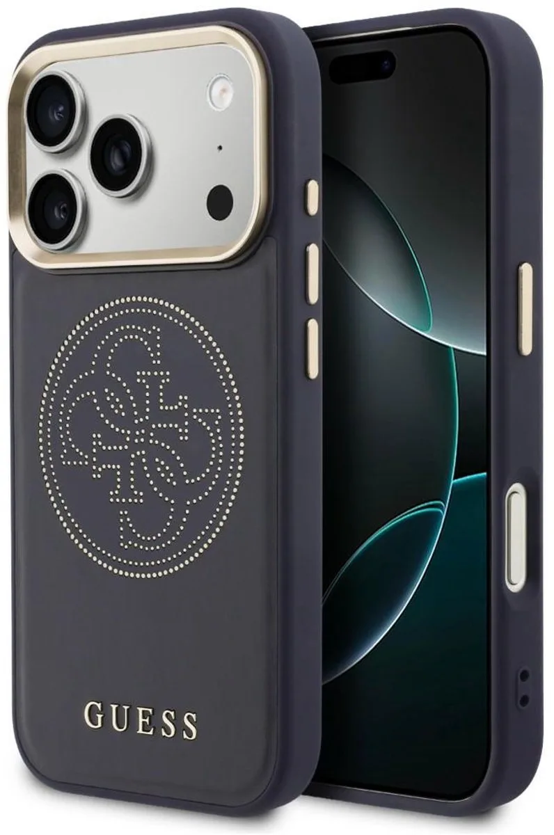 Geperforeerde Guess 4G Magsafe Hoes Voor Iphone 17 Pro, Moderne Bescherming Met Logo. de Guess en Bleu – photo produit