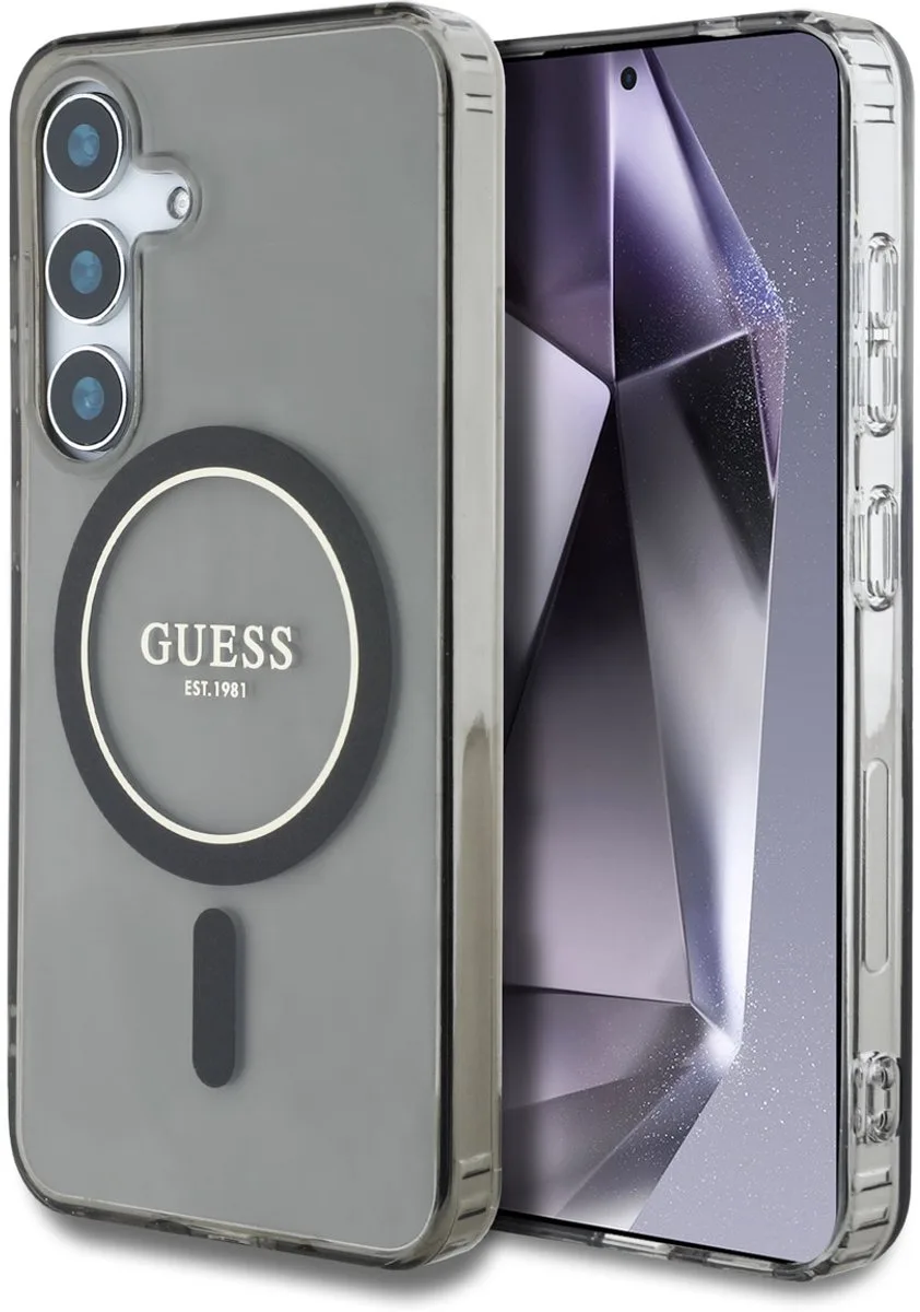 geschikt voor MagSafe IML Glitter Gradient Case geschikt voor Samsung Galaxy S25 de Guess en Noir – photo produit
