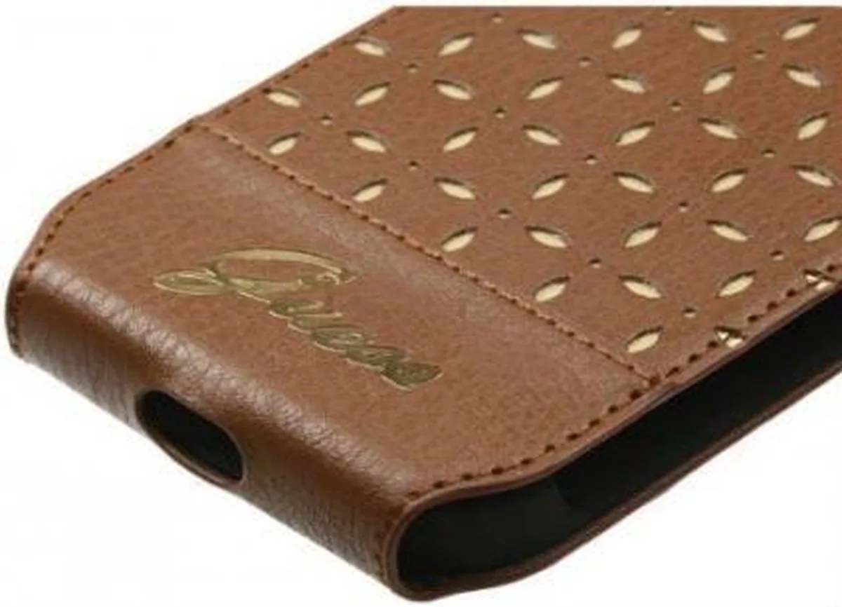 Gianina Samsung Galaxy S4 Mini Leather Flip Case Cognac von Guess in Cognacbruin – Produktfoto