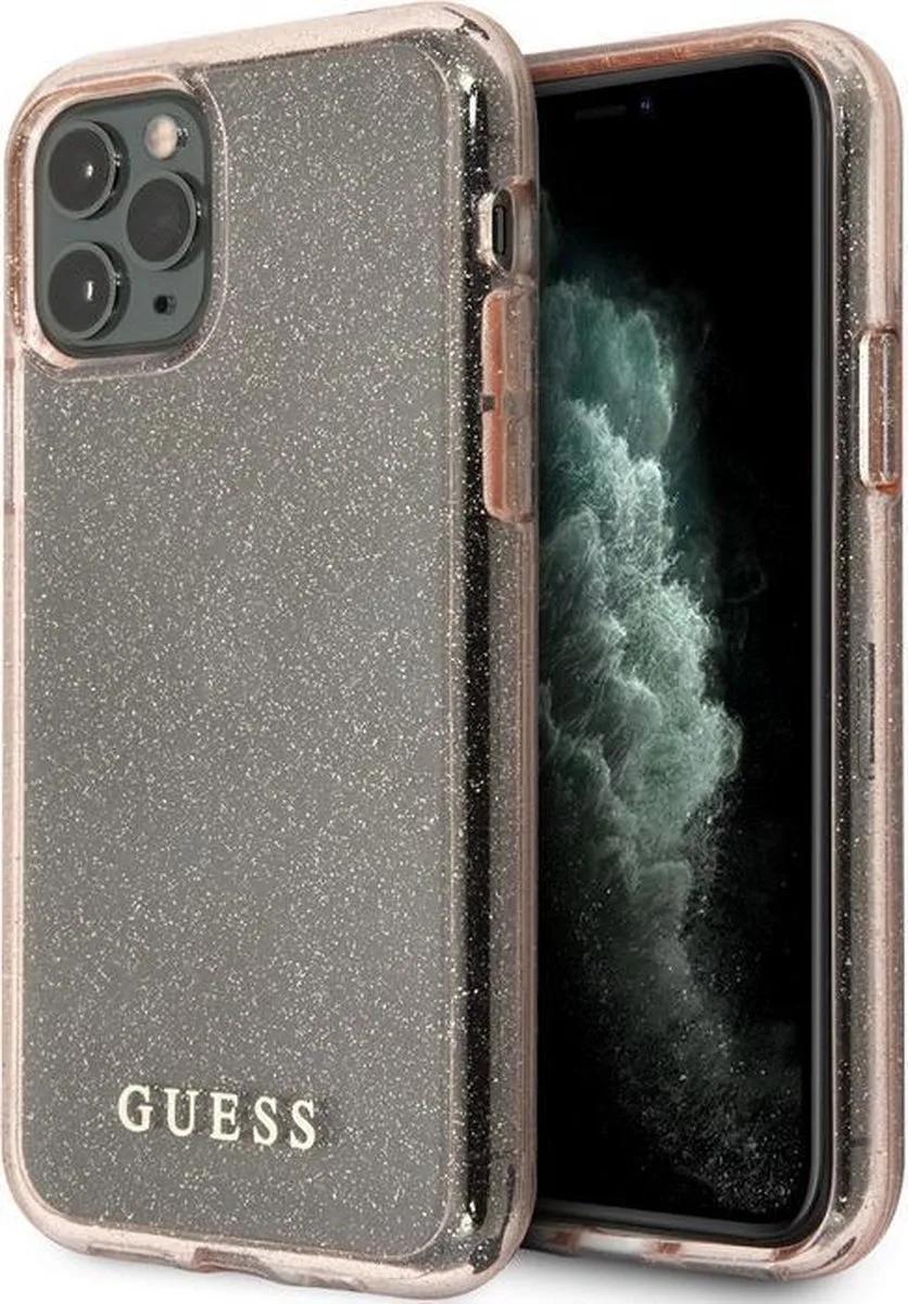 Glitter Back Case - Geschikt voor Apple iPhone 11 Pro Max (6.5") von Guess in Rosa – Produktfoto