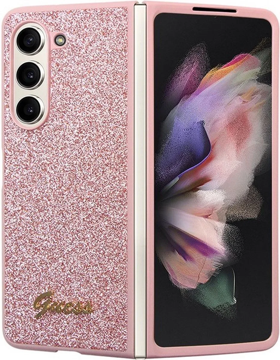 Glitter Back Case - Geschikt voor Samsung Galaxy Z Fold 5 (F946) van Guess in Roze – productfoto