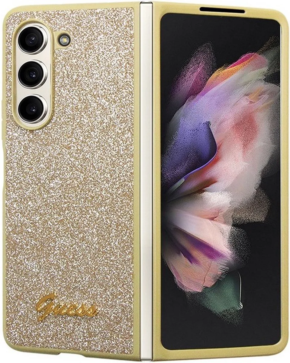 Glitter Back Case - Geschikt voor Samsung Galaxy Z Fold 5 (F946) van Guess in Goud – productfoto