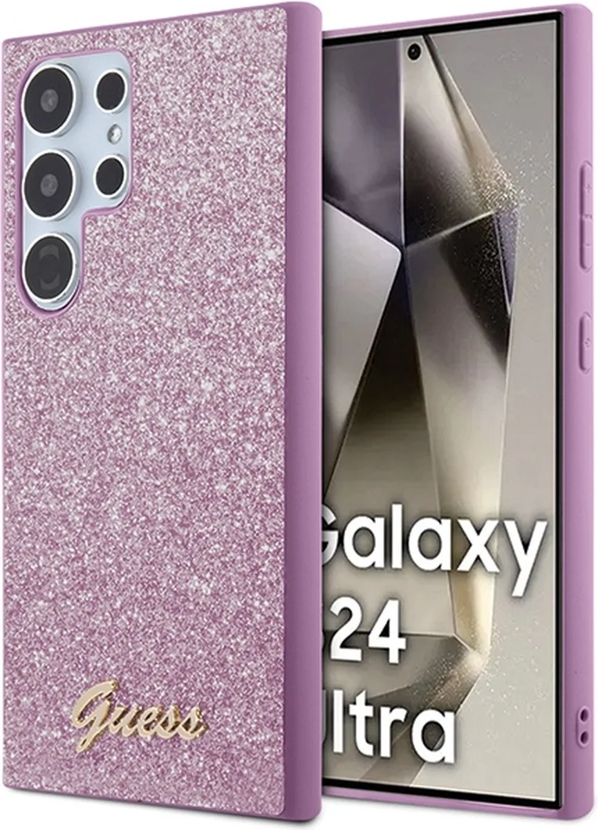 Glitter Back Case - Samsung Galaxy S24 Ultra (S926) fra Guess i Lilla – produktbillede