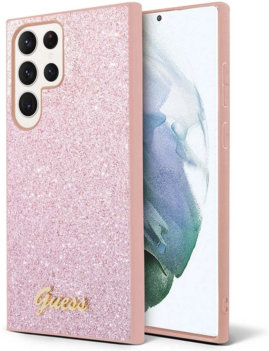Glitter Back Case - Samsung Galaxy S24 Ultra (S926) van Guess in Roze – productfoto