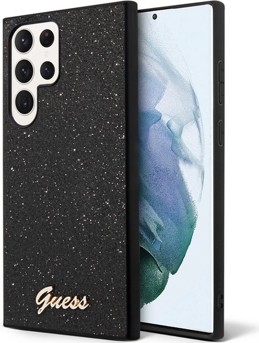 Glitter Back Case - Samsung Galaxy S24 Ultra (S926) fra Guess i Sort – produktbillede