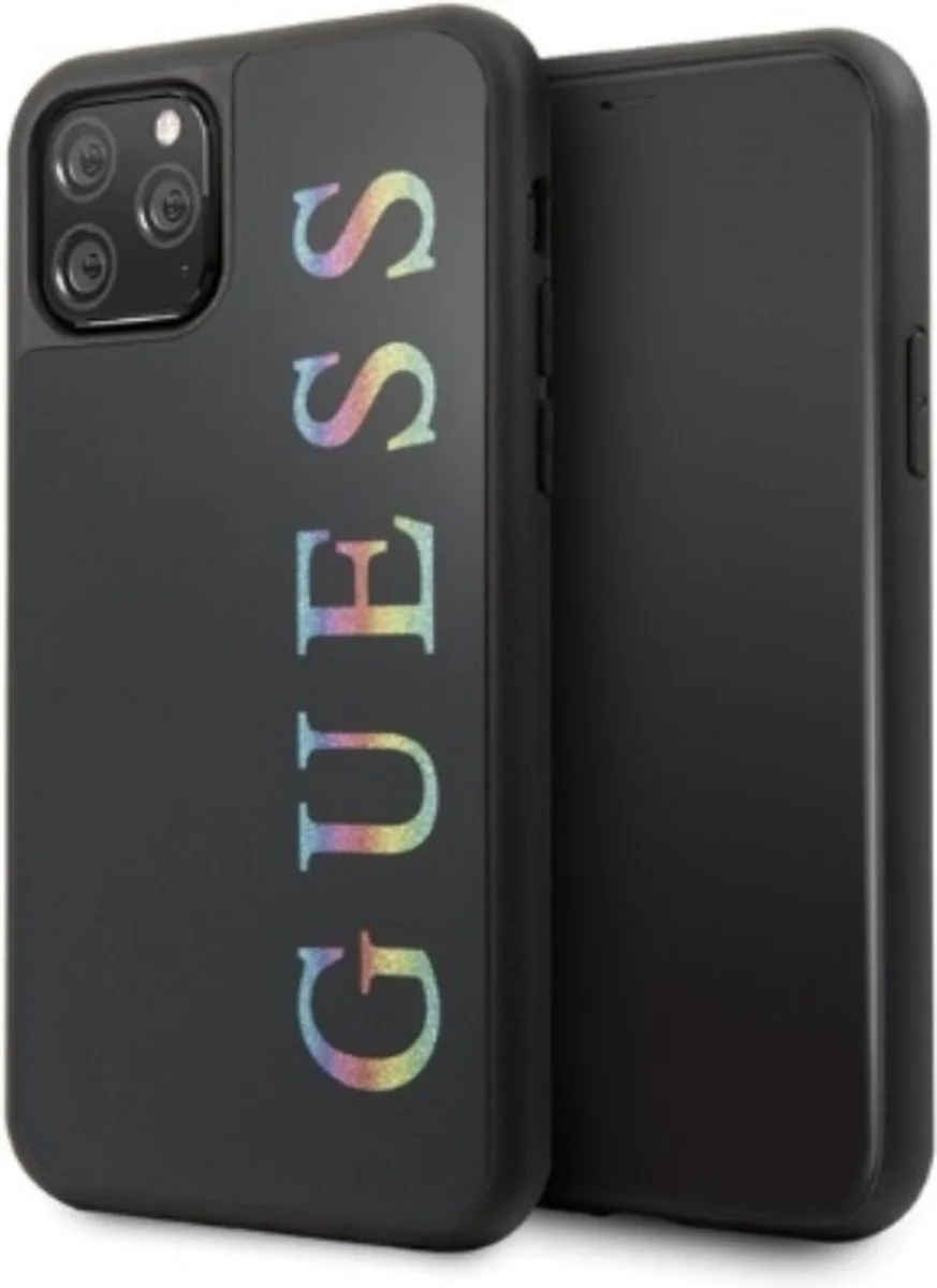 Glitter Logo Backcase hoesje iPhone 11 Pro Max von Guess in Schwarz – Produktfoto