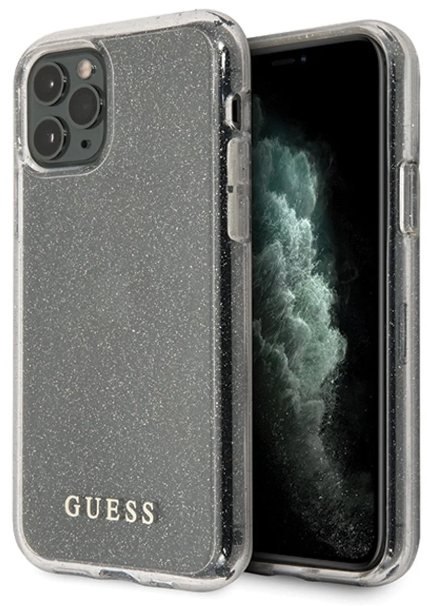 Glitter Serie - Sierlijke Telefoonhoes - iPhone 11 Pro Max - Zilveren Afwerking von Guess in Silber – Produktfoto
