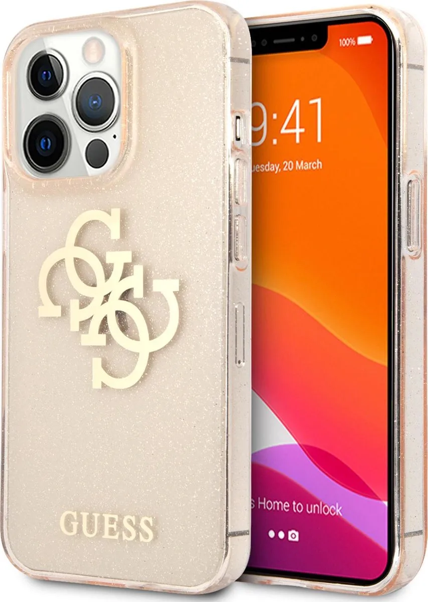 Glitters Backcase hoesje - geschikt voor iPhone 13 Pro de Guess en Or – photo produit