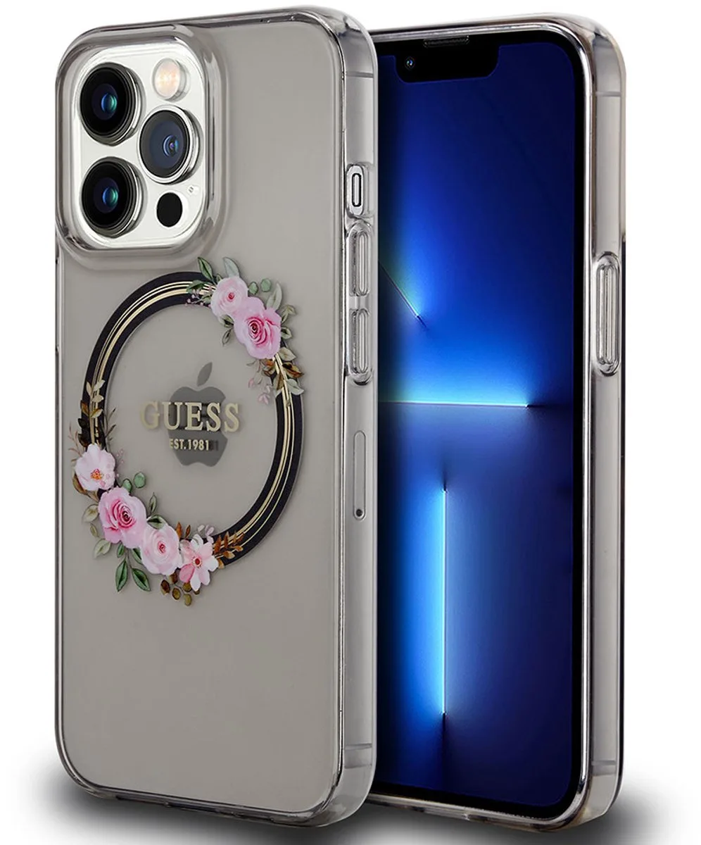 Glossy Ring Back Case (MagSafe Compatible) - Apple iPhone 13 Pro (6.1") fra Guess i Sort – produktbillede