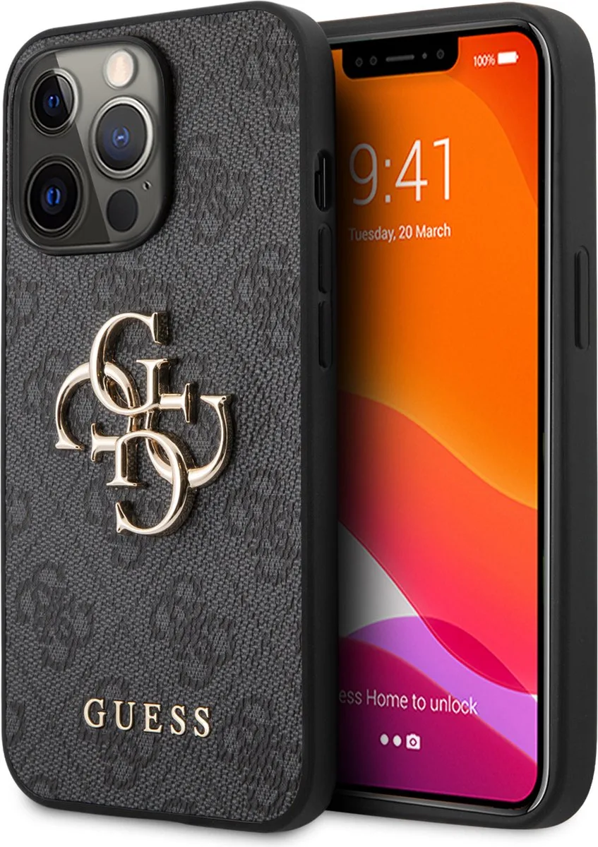 Golden Logo Backcase iPhone 13 Pro Hoesje fra Guess i Grå – produktbillede