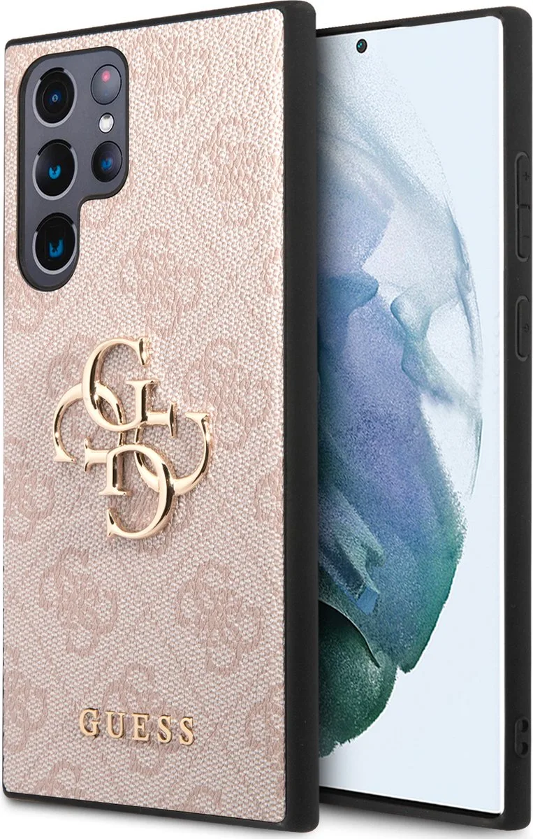 Golden Logo Samsung Galaxy S22 Ultra hoesje från Guess i Rosa – produktbild