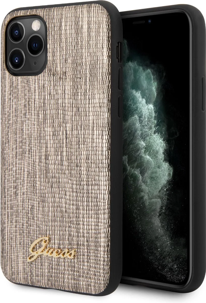 Goud hoesje van Guess - Backcover - iPhone 11 Pro - Lizard von Guess in Print – Produktfoto