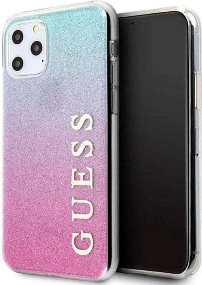 Gradient Glitter Back Cover - Geschikt voor Apple iPhone 11 Pro Max (6.5") von Guess in Blau – Produktfoto