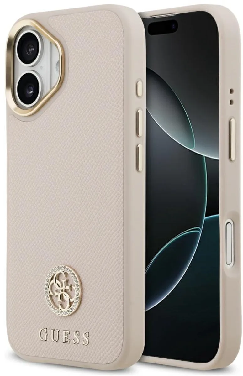 Grained Strass Logo Hoesje Voor Iphone 17 Magsafe Met Luxe von Guess in Schwarz – Produktfoto