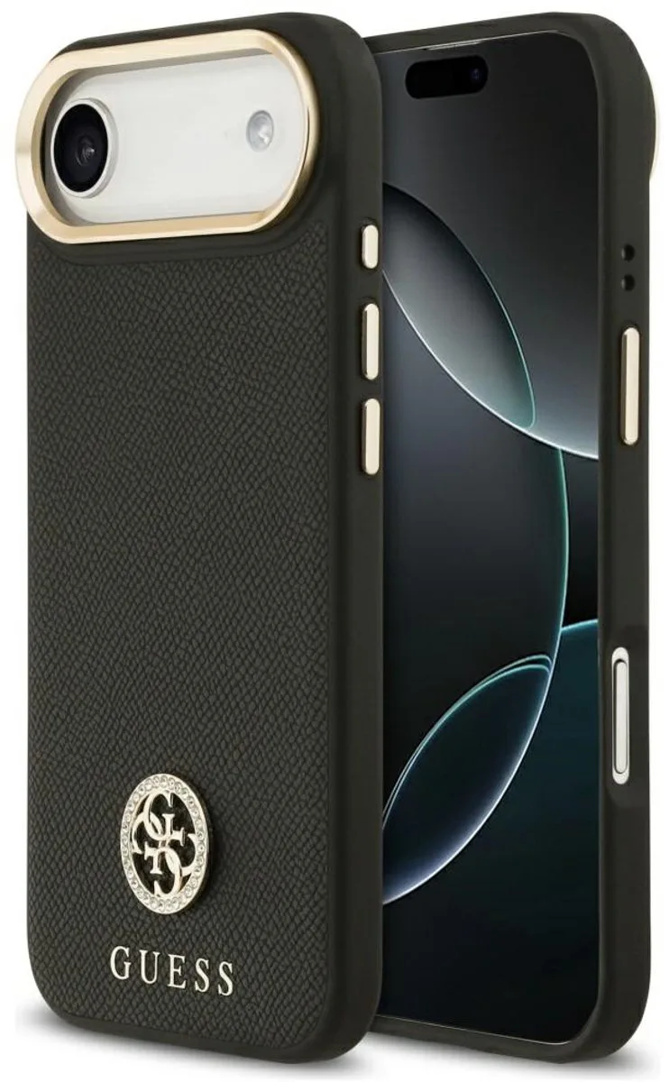 Grained Strass Logo Hoesje Voor Iphone Air Magsafe Met Elegante von Guess in Schwarz – Produktfoto