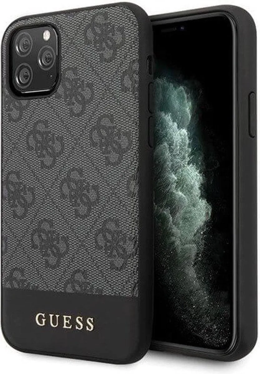 Grijs hoesje van Guess - iPhone 11 Pro - Backcover - GUHCN58G4GLGR von Guess in Grijs – 4G Stripe – Produktfoto