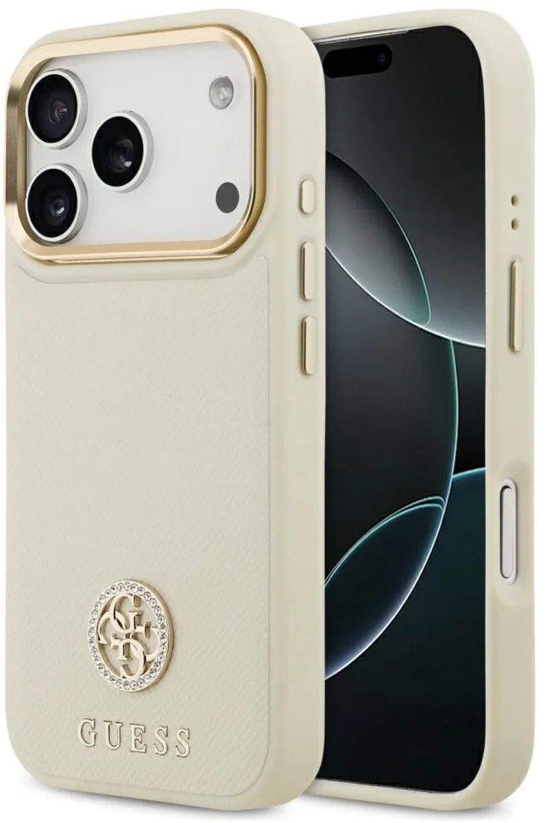Grined Strass Logo Hoesje Voor Iphone 17 Pro Magsafe Met Elegante von Guess in Schwarz – Produktfoto