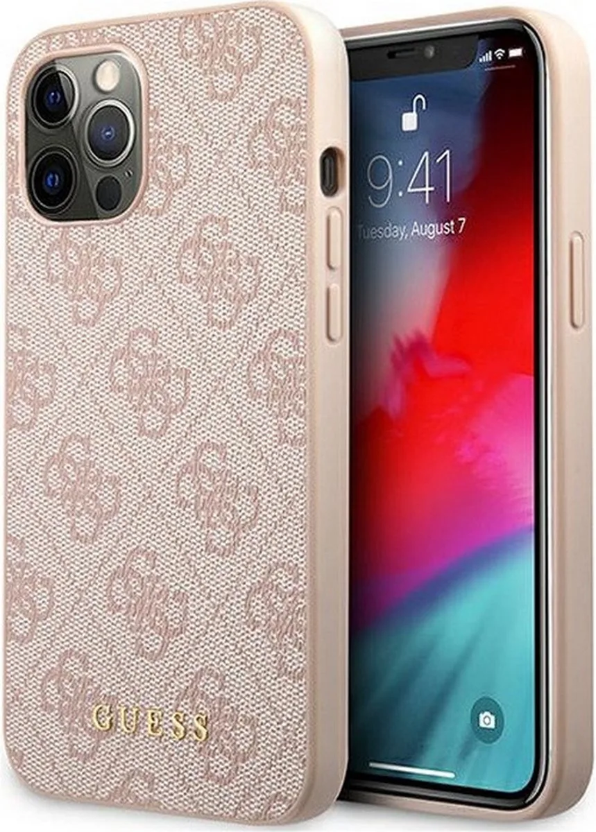 Guess 4G Back Case - Geschikt voor Apple iPhone 12/12 Pro (6.1") de Guess en Rose – photo produit