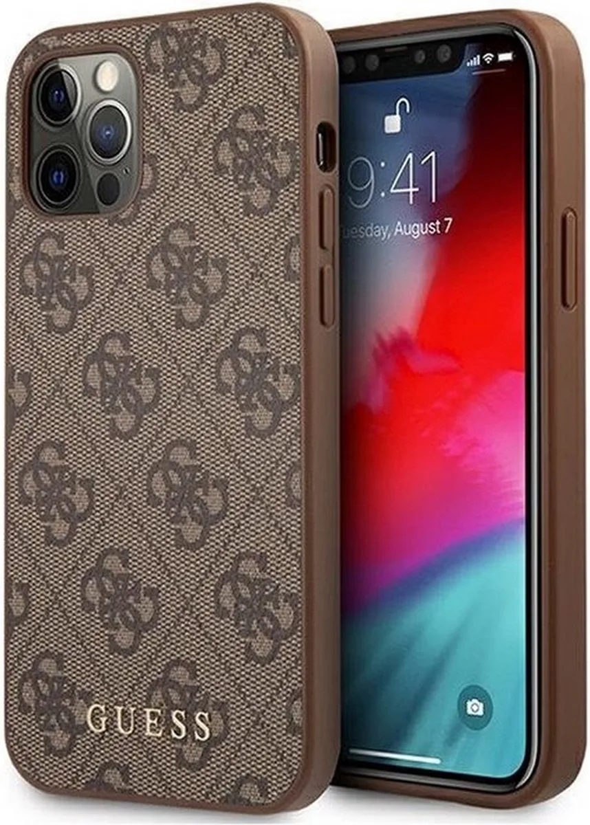 Guess 4G Back Case - Geschikt voor Apple iPhone 12/12 Pro (6.1") von Guess in Braun – Produktfoto