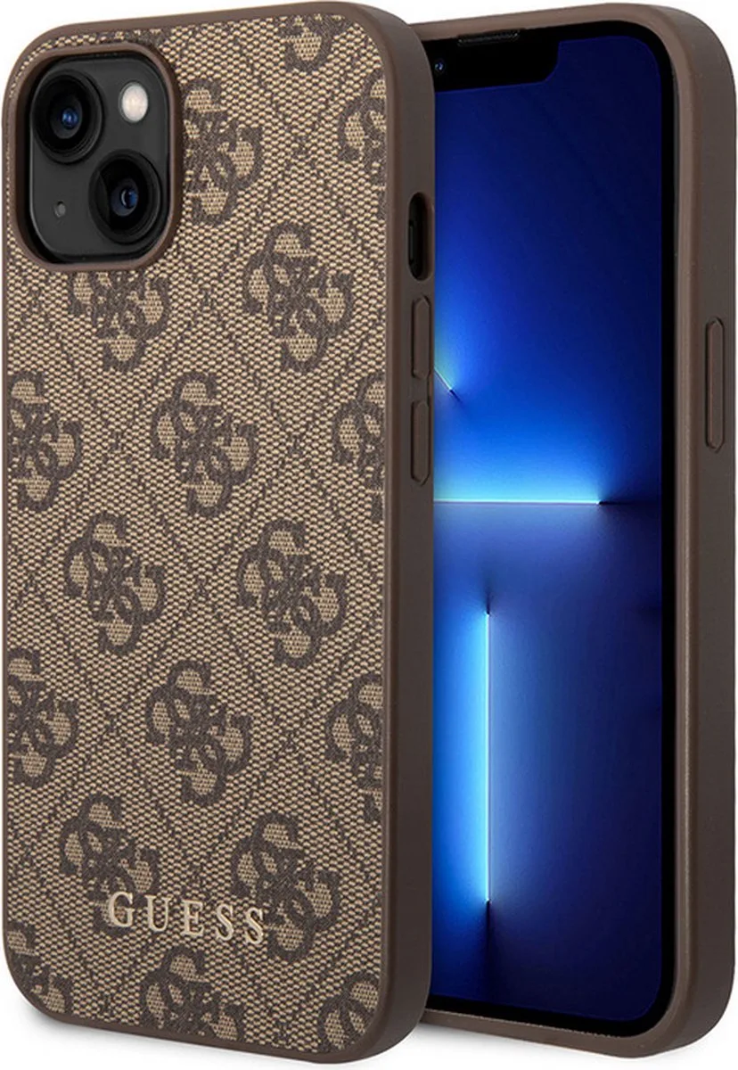 Guess 4G Back Case - Geschikt voor Apple iPhone 14 (6.1") de Guess en Marron – photo produit