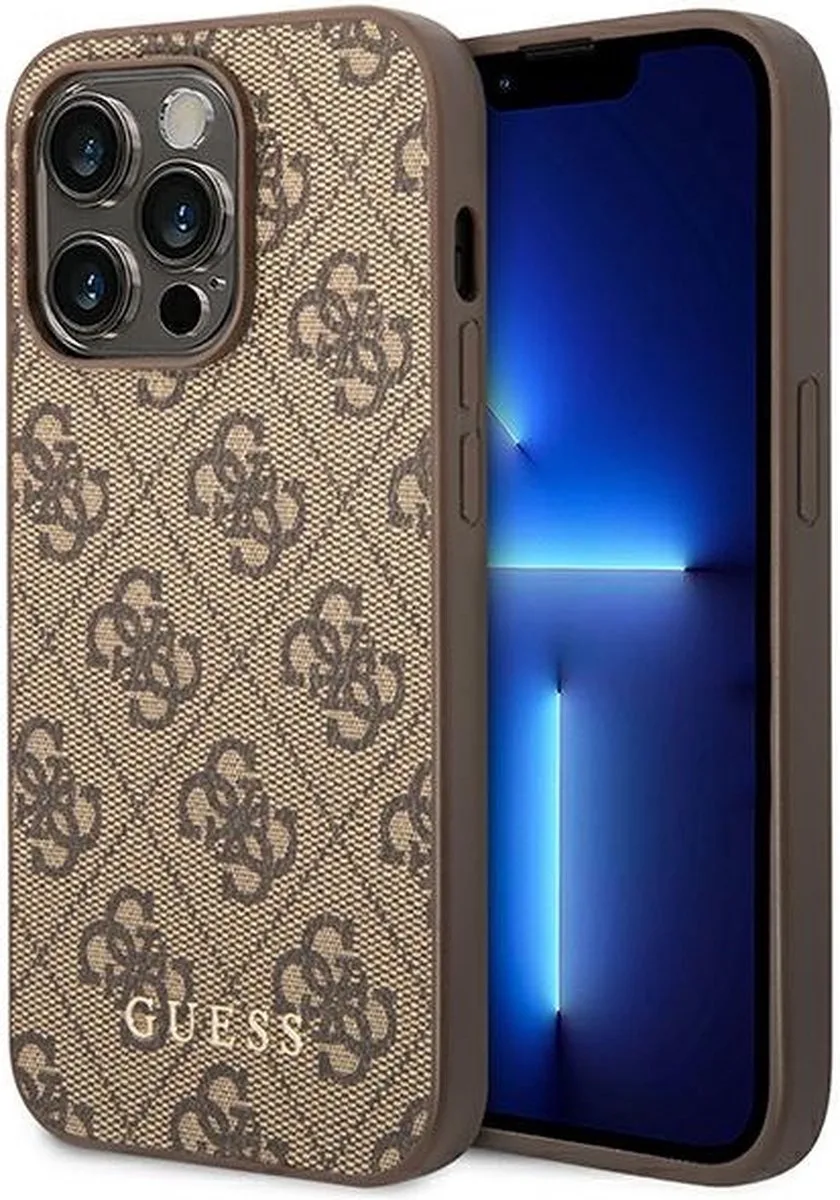 Guess 4G Back Case - Geschikt voor Apple iPhone 14 Pro Max (6.7") de Guess en Marron – photo produit