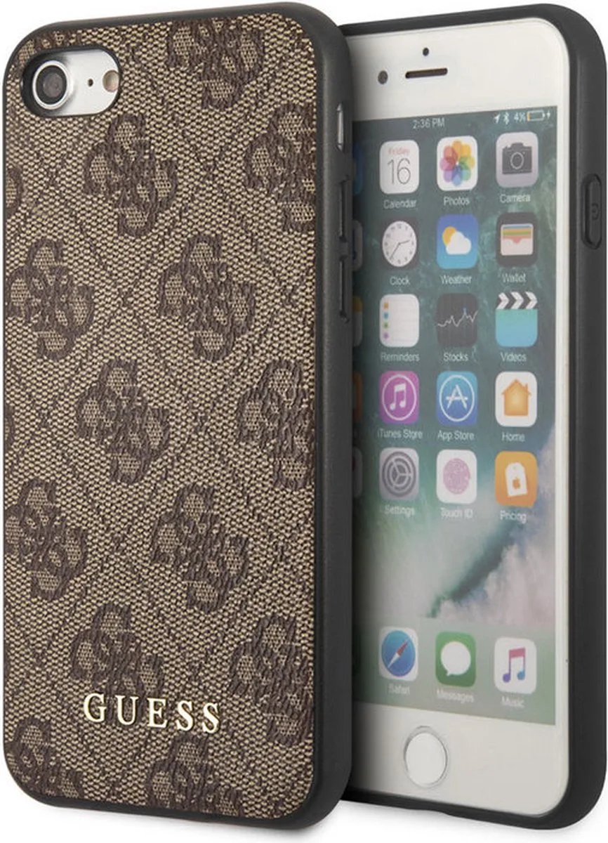 Guess 4G Back Case - Geschikt voor Apple iPhone 7/8/SE 2020/2022 (4.7") de Guess en Marron – photo produit