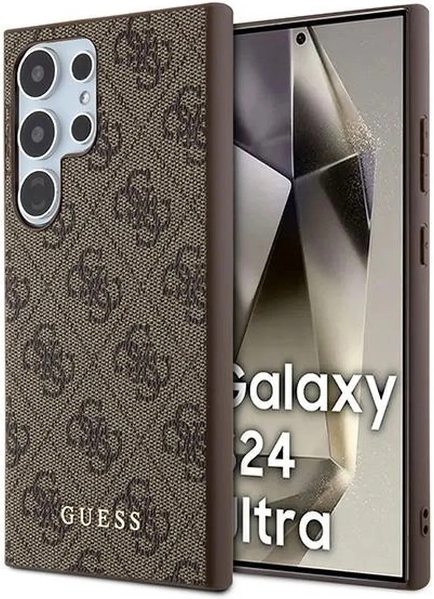 Guess 4G Back Case - Geschikt voor Samsung Galaxy S24 Ultra (S928) fra Guess i Brun – produktbillede