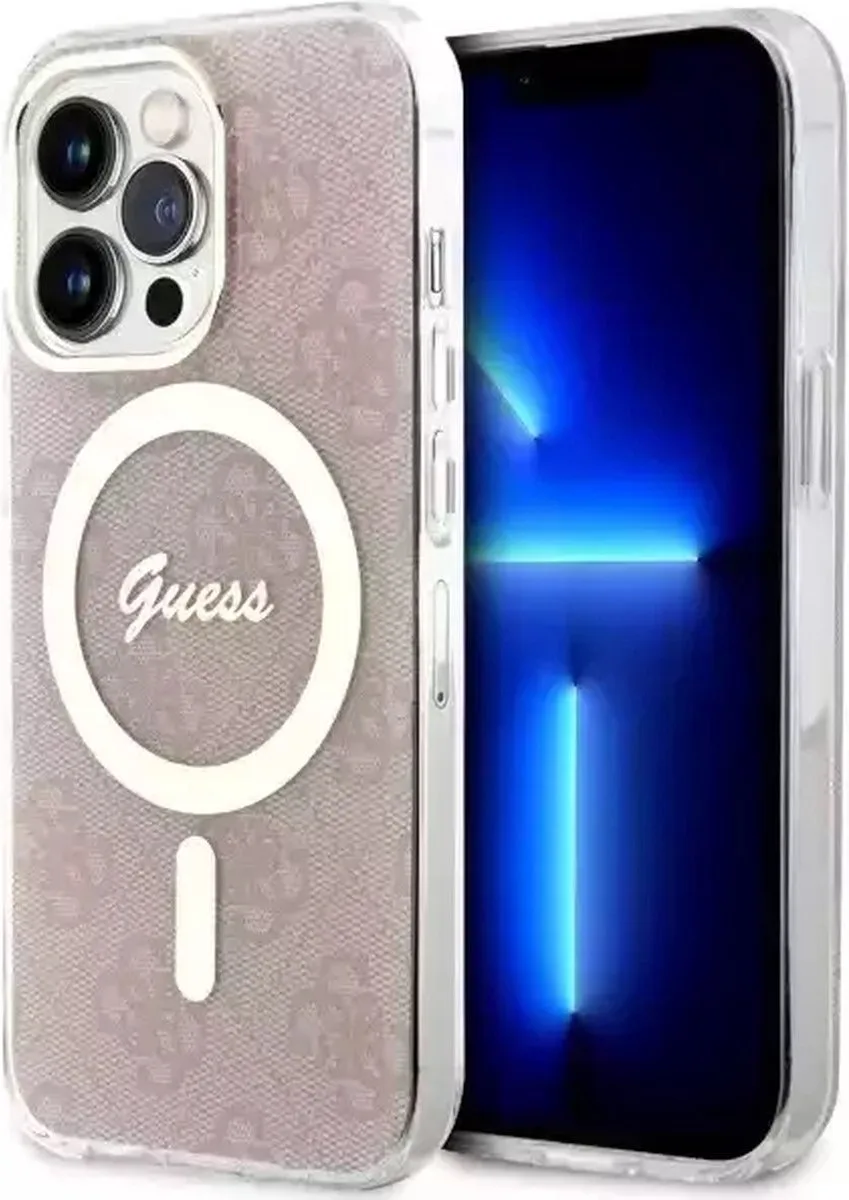 Guess 4G Back Case (MagSafe Compatible) - Geschikt voor Apple iPhone 13 Pro (6.1") van Guess in Roze – productfoto