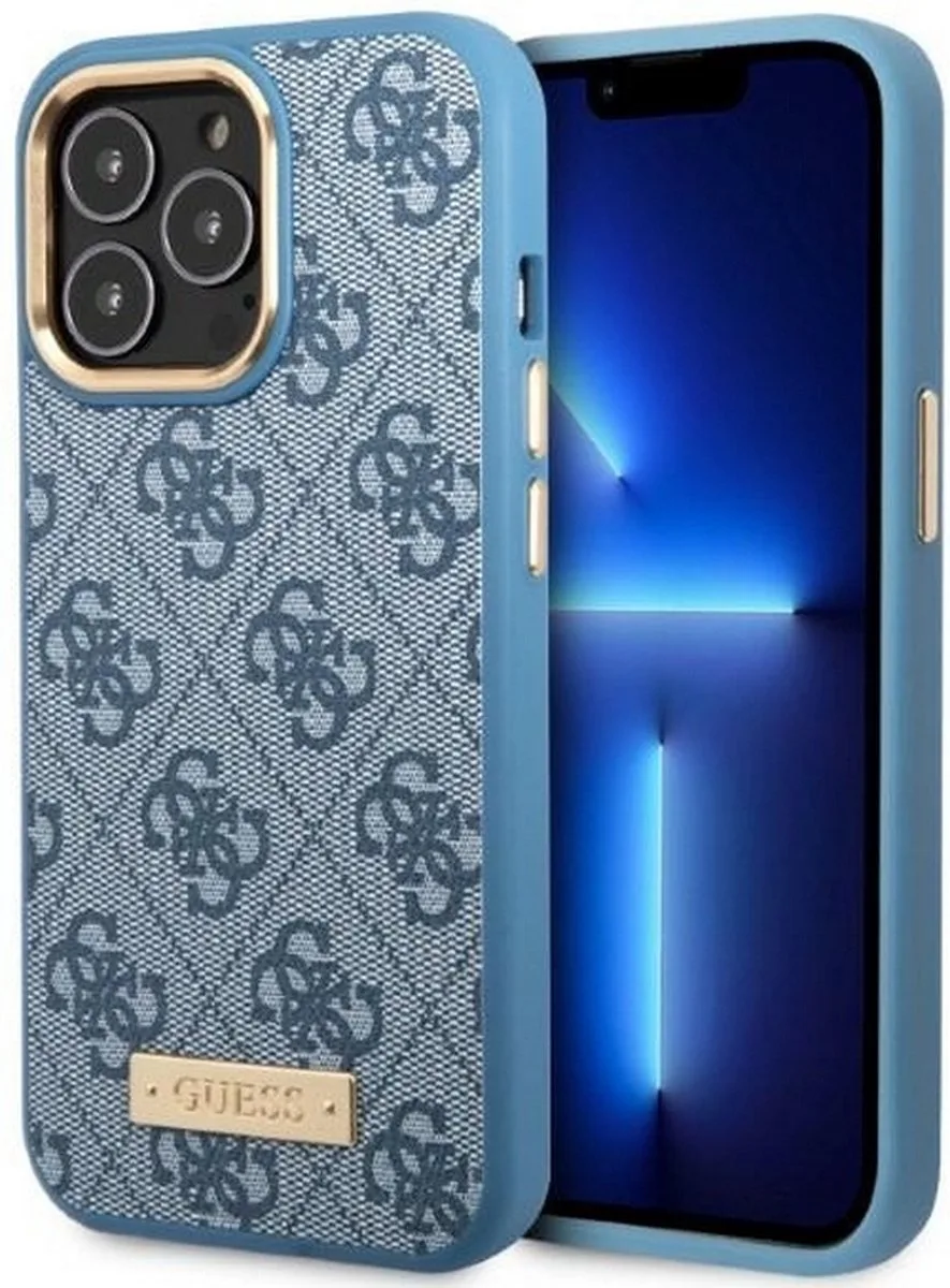 Guess 4G Back Case (MagSafe Compatible) - Geschikt voor Apple iPhone 13 Pro (6.1") van Guess in Blauw – productfoto