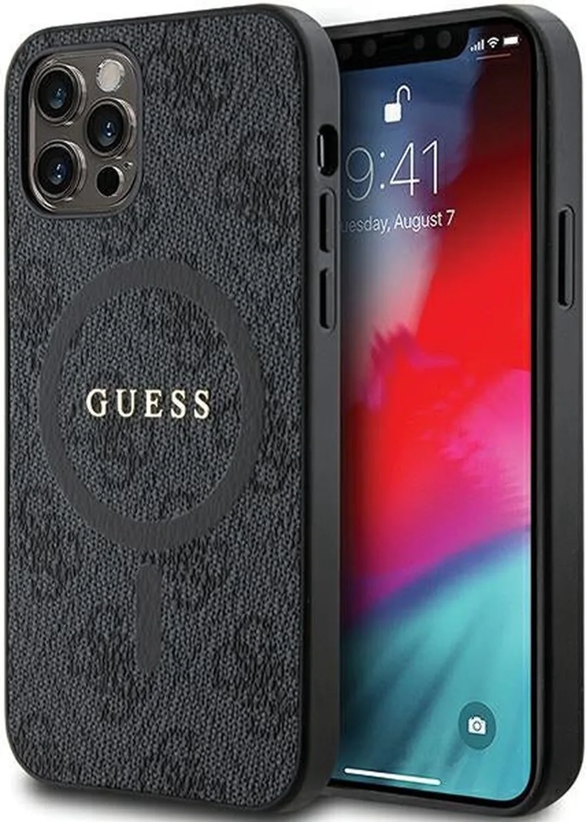 Guess 4G Back Case (MagSafe Compatible) - Geschikt voor Apple iPhone 13 Pro (6.1") van Guess in Zwart – productfoto