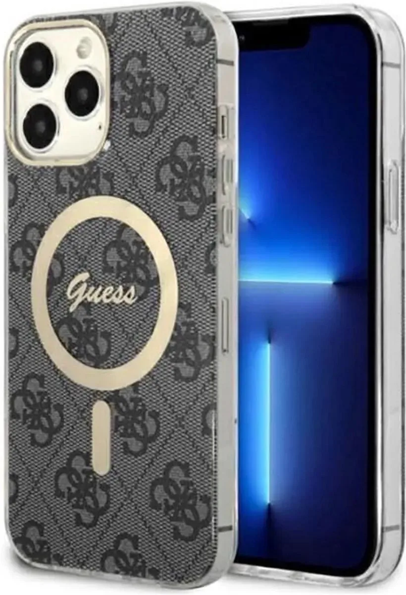 Guess 4G Back Case (MagSafe Compatible) - Geschikt voor Apple iPhone 13 Pro Max (6.7") van Guess in Grijs – productfoto