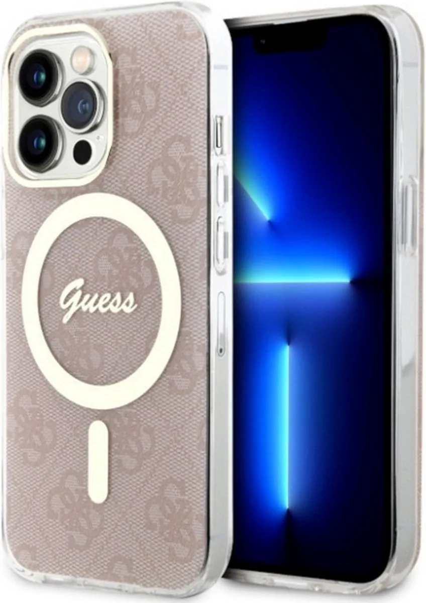 Guess 4G Back Case (MagSafe Compatible) - Geschikt voor Apple iPhone 13 Pro Max (6.7") van Guess in Roze – productfoto